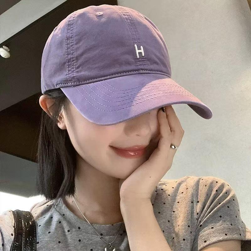 New American Simple Letter Embroidered Baseball Cap for Women's Summer High-end Men with a Small Face and a Big Head Circumference Cap