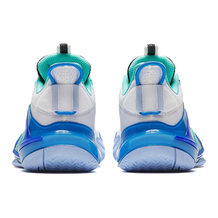 Anta Kids Outdoor Professional Non-Slip Wear-Resistant Breathable Low-Top Basketball Shoes Kids Sneaker White Blue Green 312431111-1