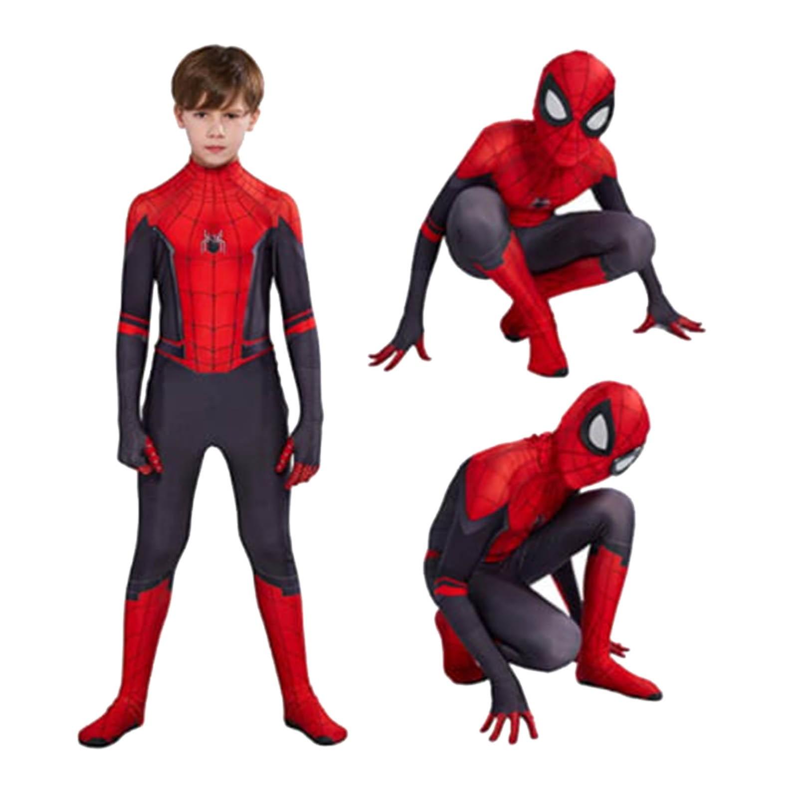 Costume di Halloween per bambini, travestimento cosplay, set di costumi per bambini e ragazzi rosso + blu 100 nero