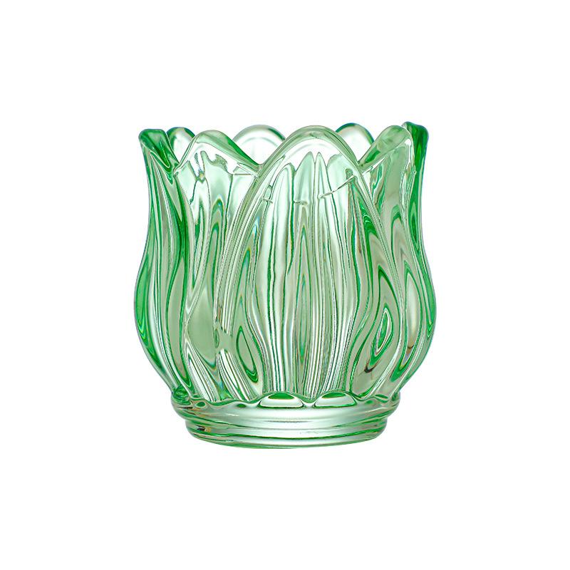 Glass Tulip Candle Cup, Atmosphere Decoration, Photo Prop, Candlestick, Lotus-shaped Candlestick, Candle Utensils