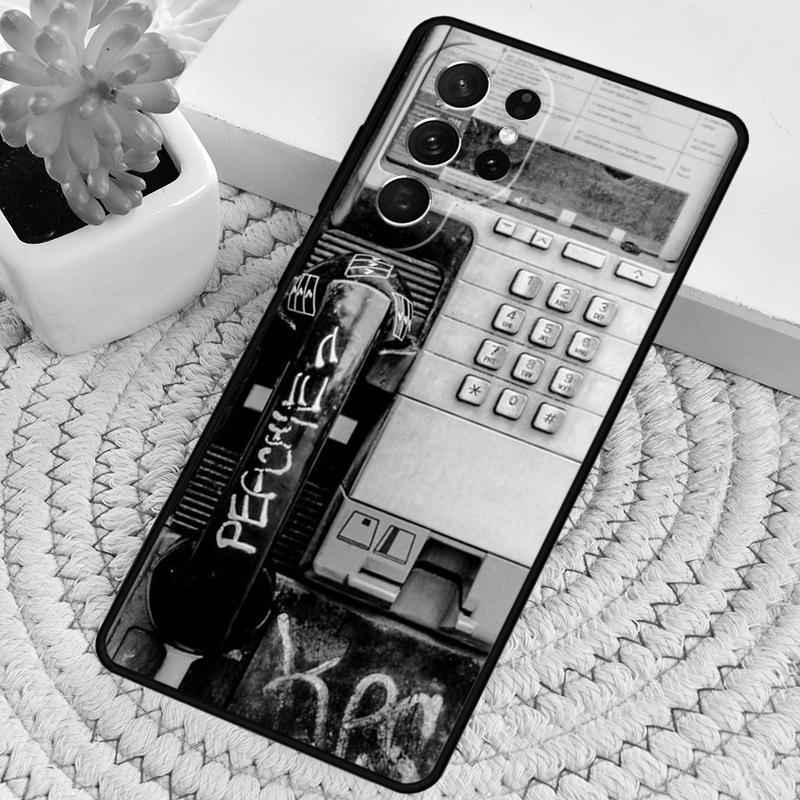 Retro Red Payphone Vintage Payphone Phone Case For Samsung Galaxy Note 10 Pro S26 S25 S24 S23 S22 Ultra Plus S21 FE S20 Cover