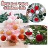 Velvet Christmas Tree Baubles Shatterproof Decorative Balls Holiday Hanging Ornaments  Xmas