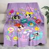 1PC The Powerpuff Girls printed blanket, all season lightweight home office outdoor nap multifunctional blanket A7