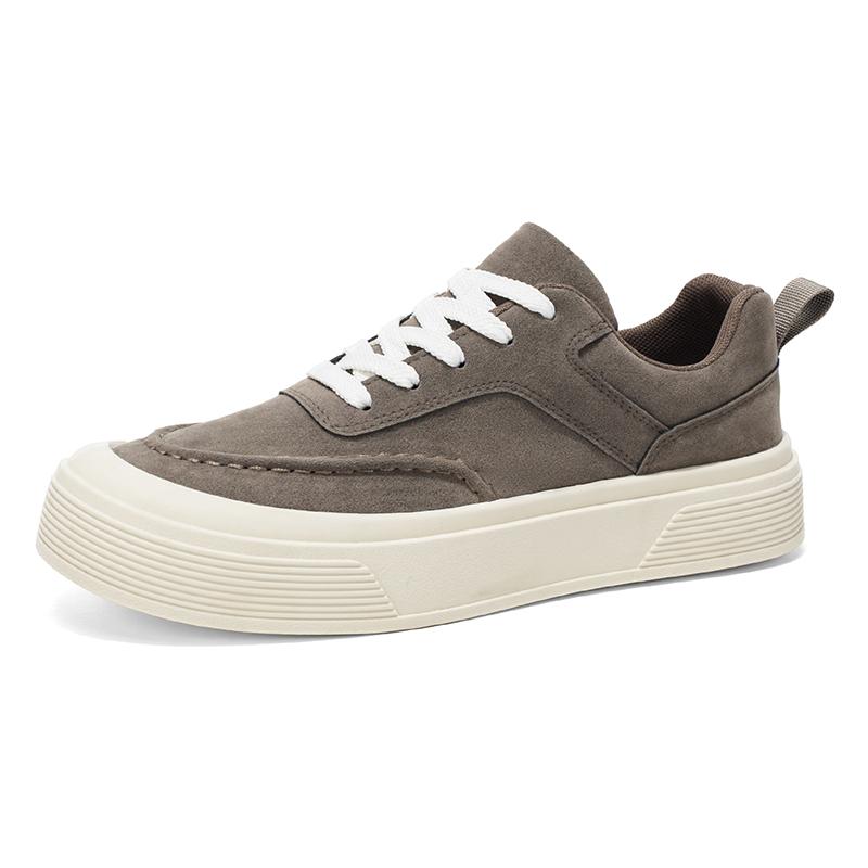 Высококачественные повседневные мужские кожаные кеды-лоферы Модные уличные универсальные мокасины Удобные противоскользящие с круглым носком Рабочие обувь для ходьбы 39 серый