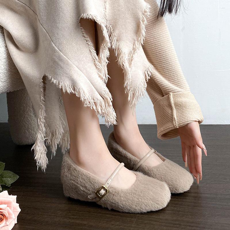 

Мэри Джейн Мао Мао туфли женские осенне-зимние бархатные верхняя одежда внутренняя высота увеличение теплые шапочки туфли хлопок женские туфли одинарные туфли маленький размер w 40 абрикосовый