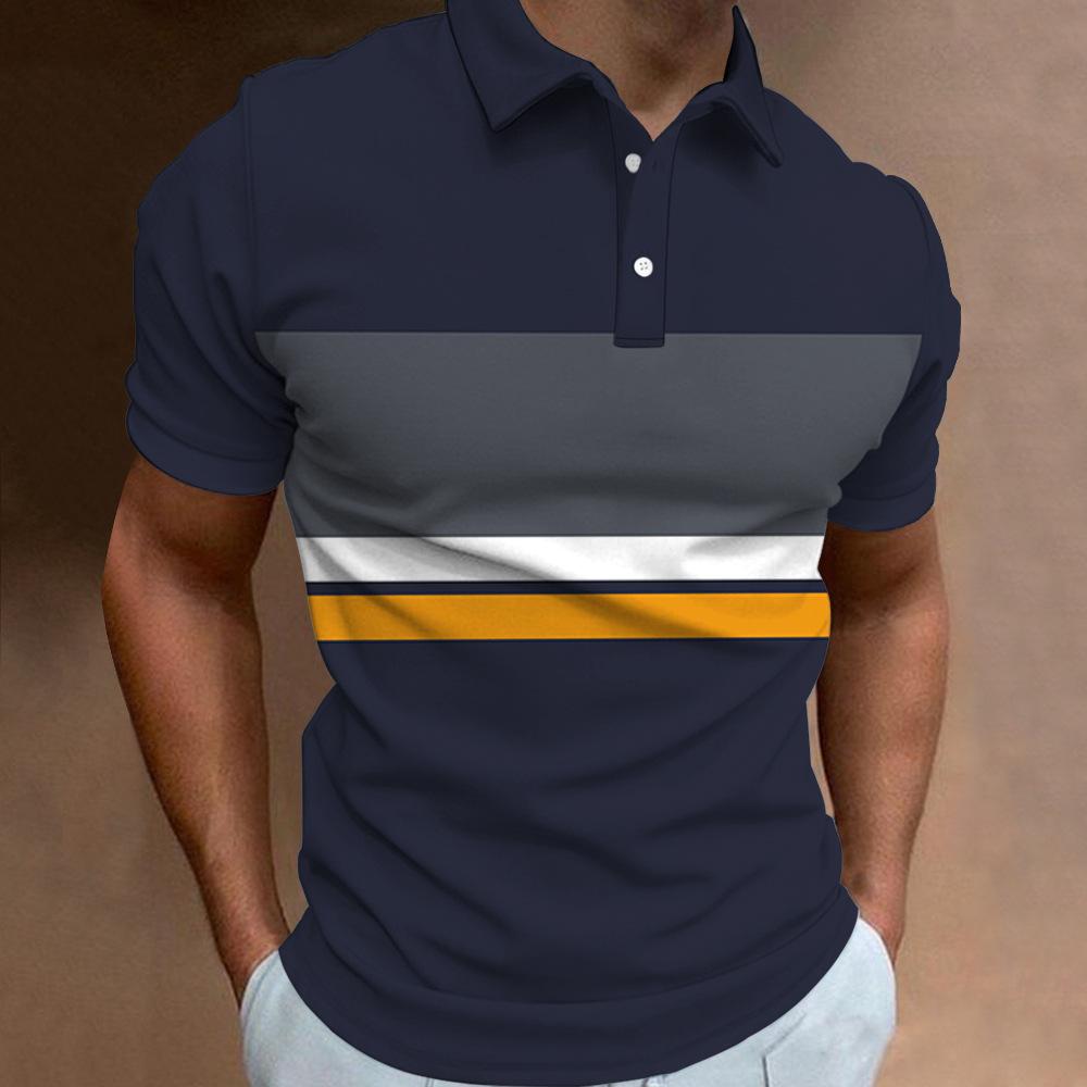 Stylish striped short-sleeve polo, casual and comfortable for everyday wear.