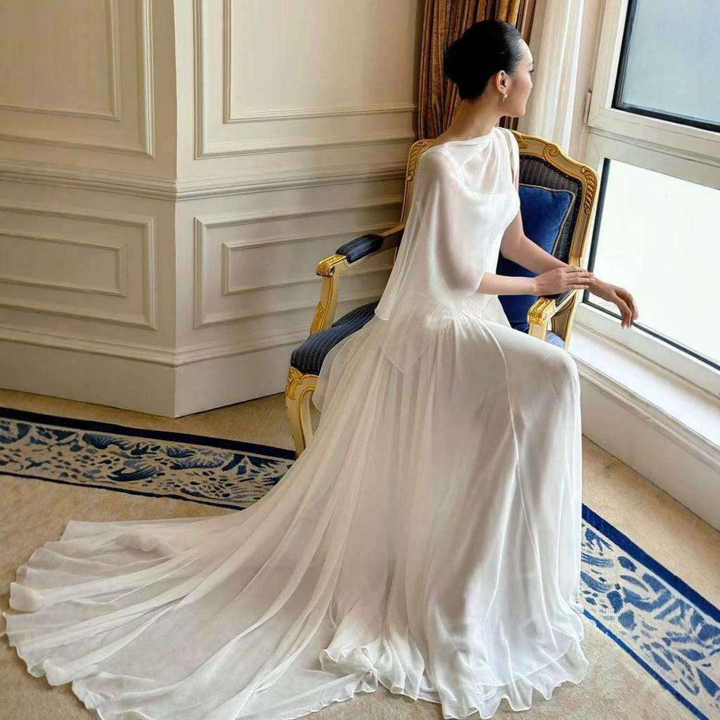 French Suspender Light Wedding Dress 1011 New Bridal Morning Gown Women's Satin Going Out Yarn Light Luxury Niche Engagement Evening Dress