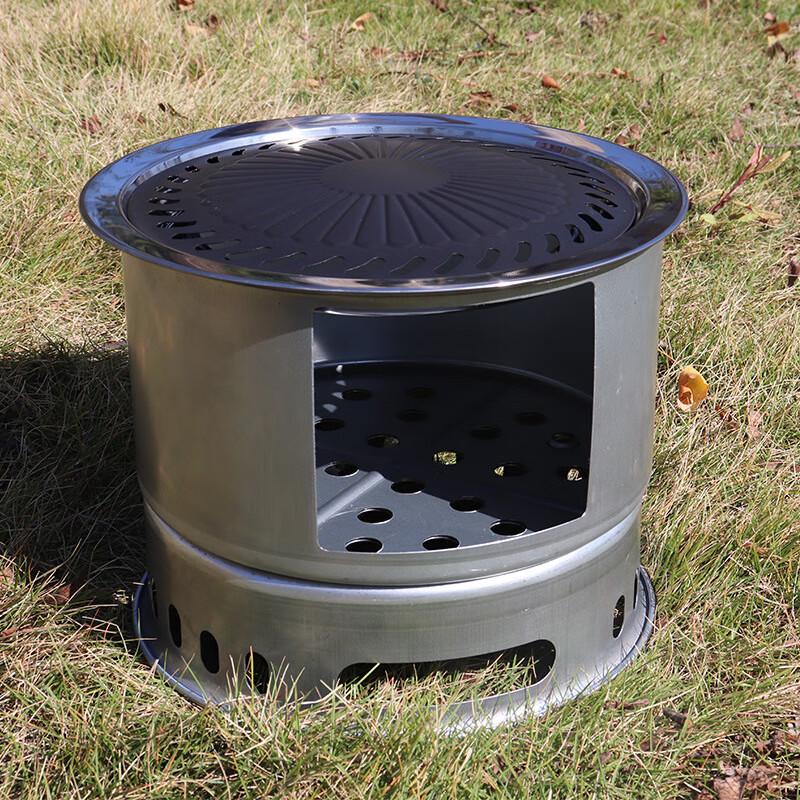 Outdoor Portable Multi-functional Folding Wood Stove & BBQ Grill