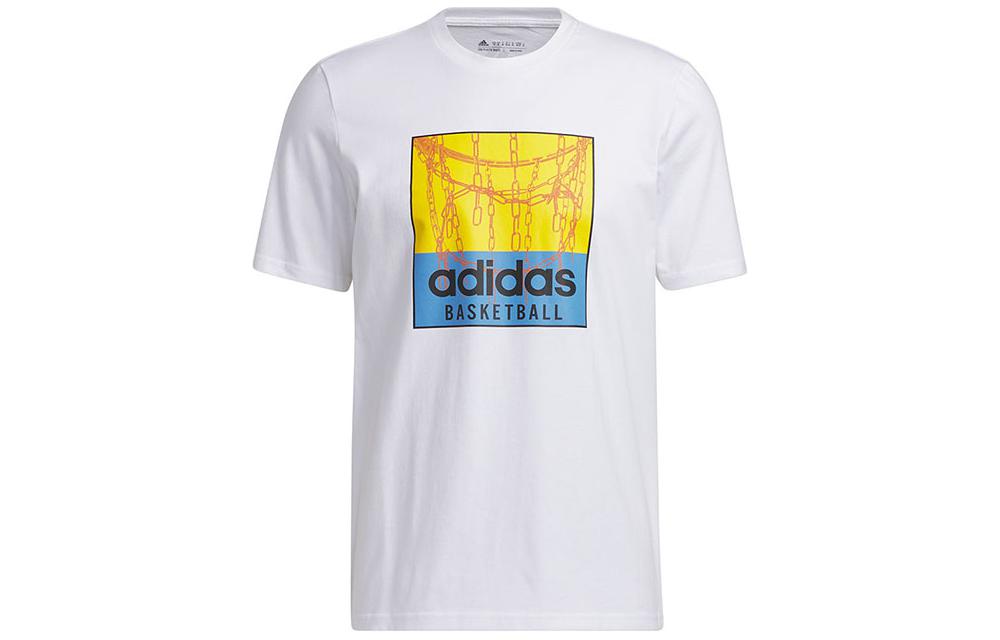 Adidas T Shirts Men s White Crew Neck Moderate Straight Fit White|M