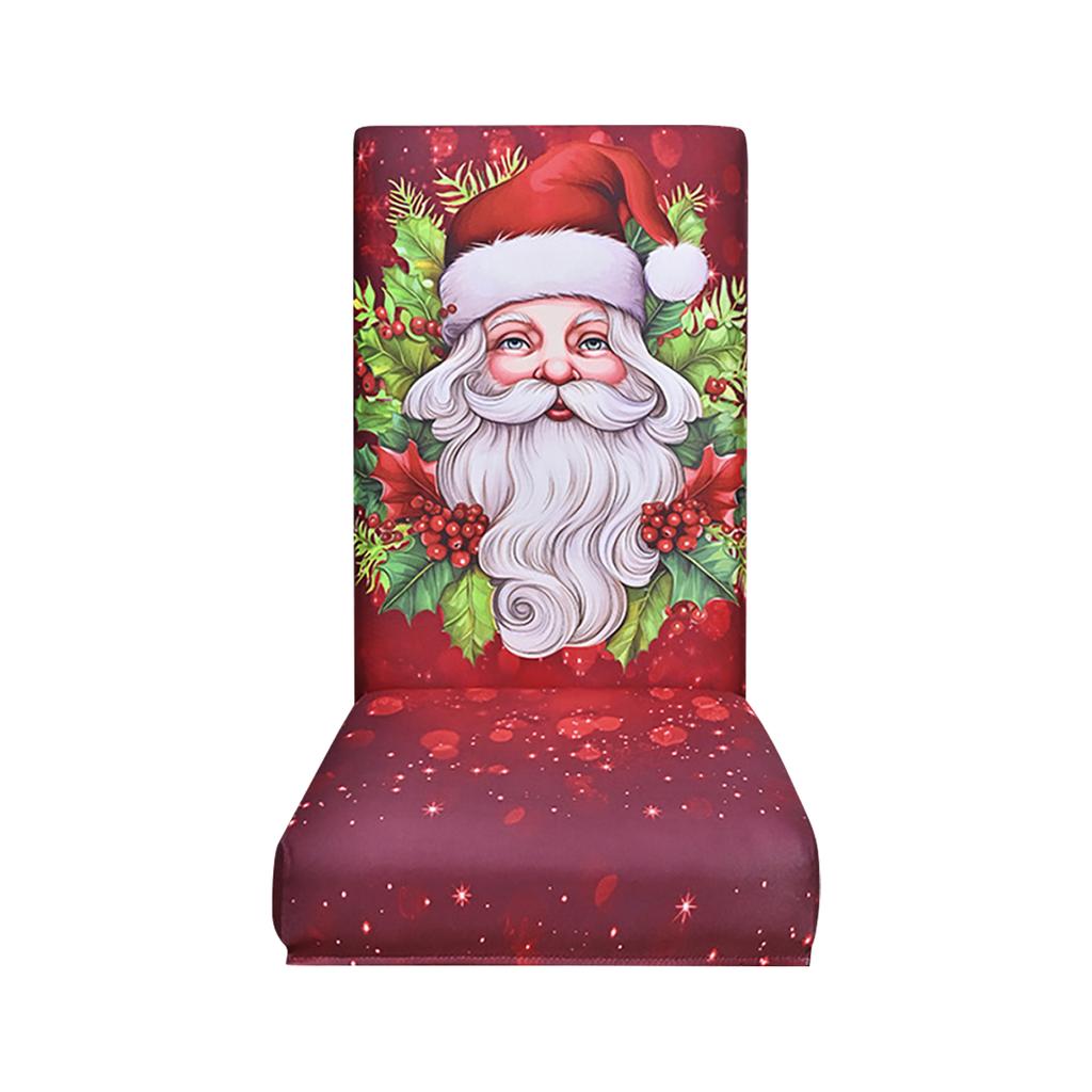 Noel Sandalye Kılıfları, Yüksek Esnek Çıkarılabilir Yıkanabilir Sandalye Koltuğu Koruyucu Kılıf Noel Dekorasyonu İçin Noel Temalı Dekor