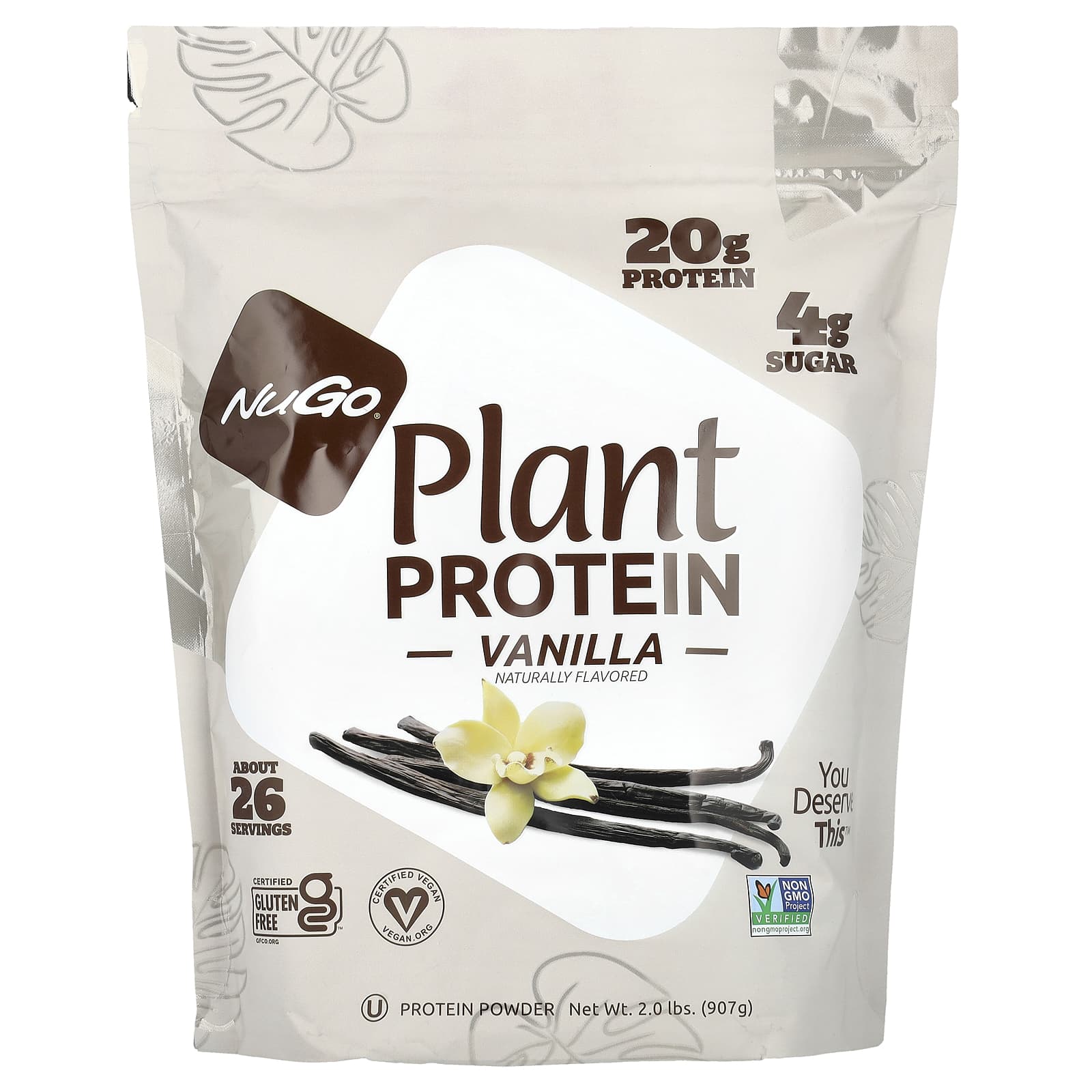 

NuGo Nutrition, Plant Protein, Vanilla, 2 lb (907 g)