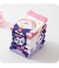 Kuromi Girls' Mid-Calf Cotton Socks - Cute Rainbow Design for Spring, Autumn, and Winter