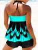 Tankini 2023 Printed Plus Large Size Swimsuit Women Two Pieces Swimwear Female Bathers Bathing Swimming Suit Summer Beachwear