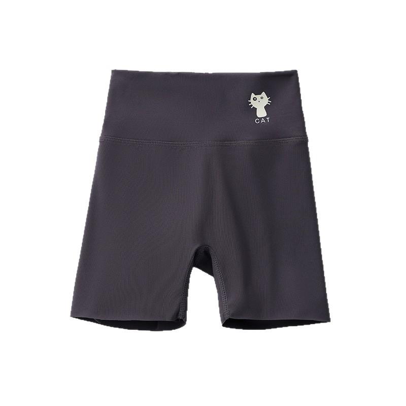 Girls' High-Waist Seamless Shark Print Yoga Shorts - Three-Quarter Length Summer Outerwear