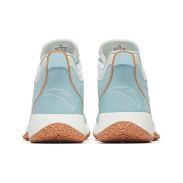 Anta Suyi 2 Cushioning Slip Resistant Abrasion Resistant Mid top Basketball Shoes Men's White Blue Pink 112241615-4