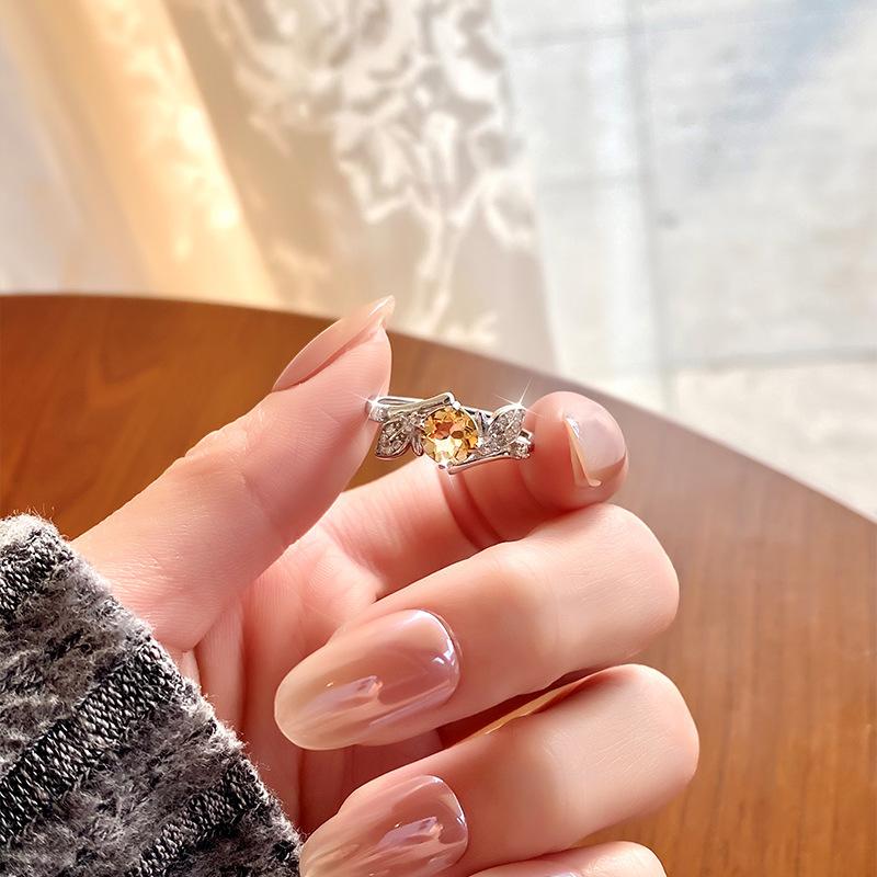 Natural Stone Ring for Women's S925 Pure Silver Non Fading Ring? Popular High-end Accessories On Xiaohongshu for Women's Fashion Retro Jewelry Gifts