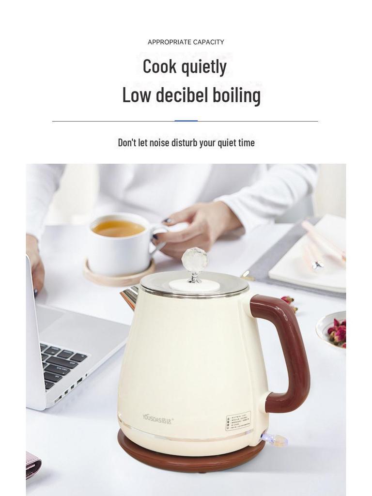 Hervidor eléctrico de doble capa de acero inoxidable 304: Hervidor de agua doméstico anti-escaldaduras