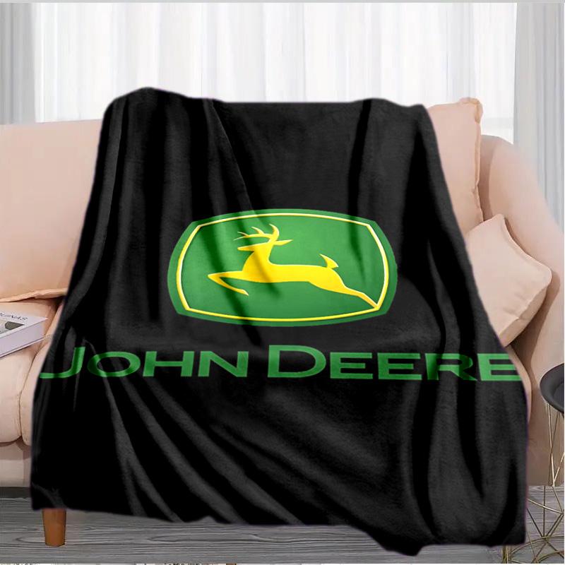 John Deere Logo Design Decke Geeignet für Sofas, Betten, Büros und Camping - Perfektes Geschenk für Halloween Weihnachten