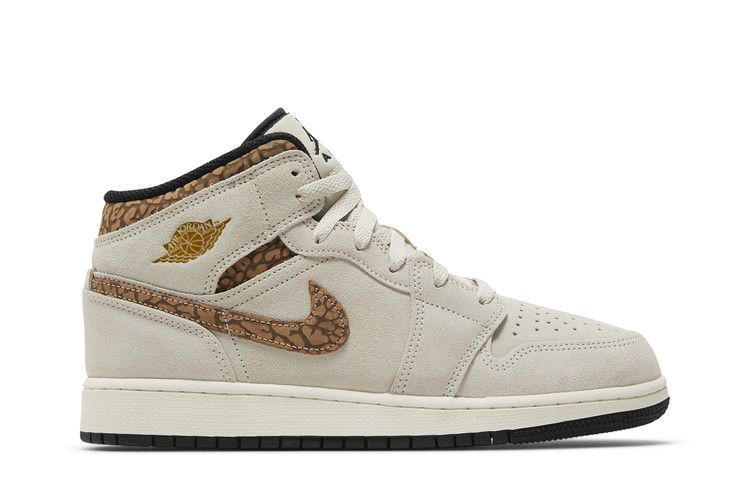 Kids' Sneakers Nike Jordan 1 Mid SE Brown Elephant (GS)