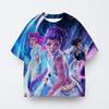 Demon Hunter Kpop T-shirt for Girls Short Sleeve Anime Kids Clothing Tiger Brand Harajuku Style Top T-shirt