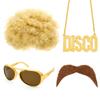 60Th Generation Hippie Fake Sunglasses Beard Necklace Set Cosplay Party Dress Up Props