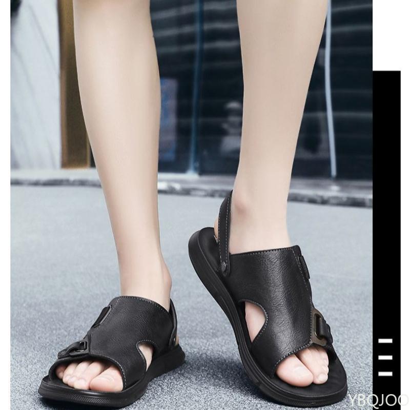 Fashion Men's slippers outdoor hiking beach flat shoes summer new sandals thick sole non slip casual soft sole cool shoes