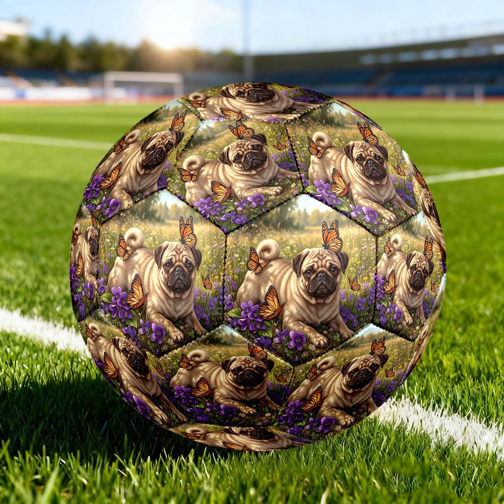 1pc Pug Butterflies Size 5 Soccer Ball Professional Lightweight Durable Match Training Football Indoor &Outdoor Sports BallTraining Ball Y78