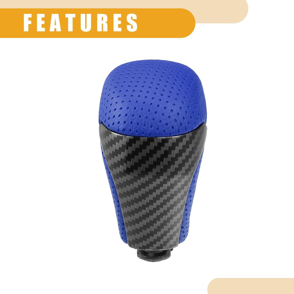 Partuto Gear Shift Knob Car Inner Gear Shift Knob Compatible with Toyota Tacoma Four Leather Plastic Blue 1 Piece - - 2016-2022 -