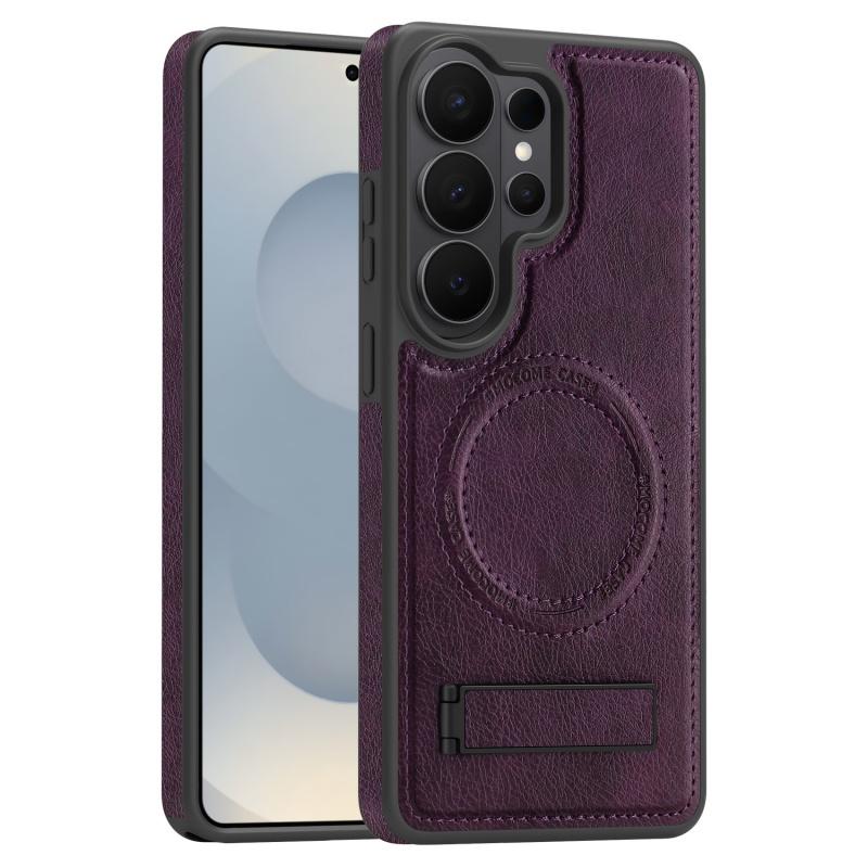 

Ударопрочный Магнитный Кожаный Чехол Для Телефона Для Samsung Galaxy S23 S24 S25 S26 Plus Ultra FE Edge Невидимая Складная Крышка-Подставка PU Leather&Galaxy S25 FE