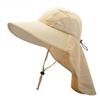 Unisex Sonnenhut Nackenschutz Hohles Netz Winddicht Fester Riemen Anti-UV Faltbarer Sonnenschutz Atmungsaktiv Gartenarbeit Angeln Outdoor Kappe