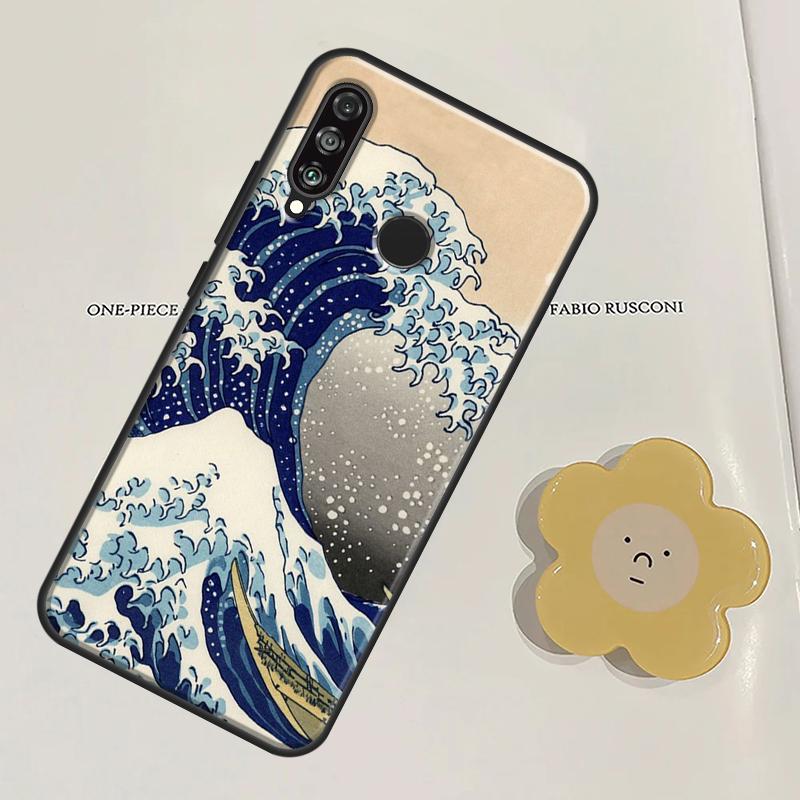 Den stora vågen vid Kanagawa För Huawei Nova Y91 Y60 Y70 Y90 Y61 3i 7i 8i 11i Nova 11 9 10 SE P20 P40 Lite P30 Pro Fodral
