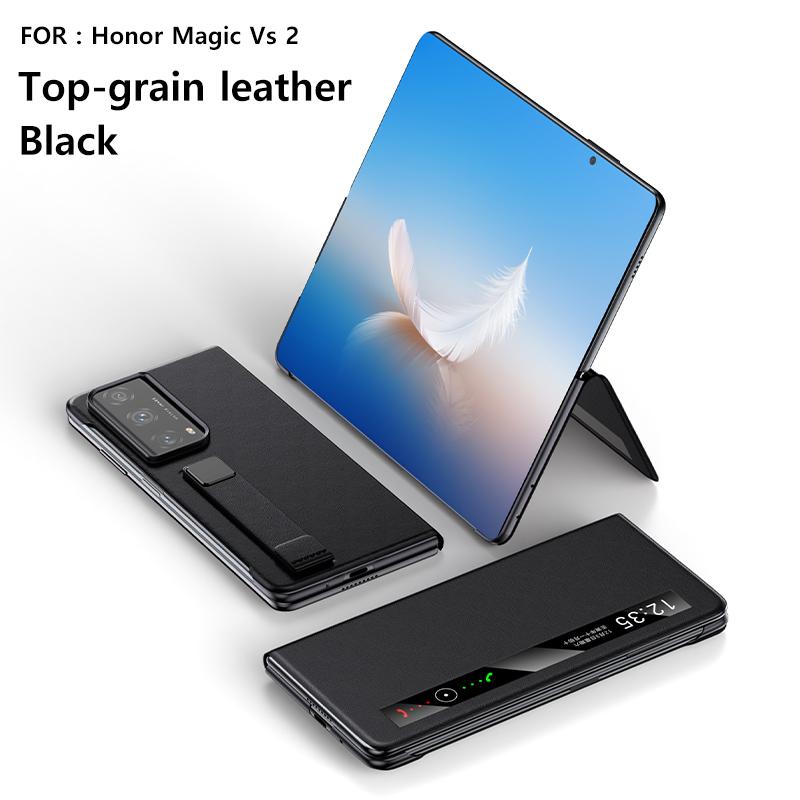 LANGSIDI Flip Phone Case for Honor Magic V2 VS2 V3 VS3 VS with fundas Wriststrap bracket Stand Leather Cover