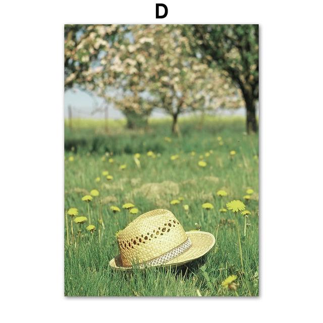 Sunflower Butterfly Mountain Lake Flowers Wall Art Canvas Painting Nordic Posters And Prints Wall Pictures For Living Room Decor