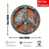 Vintage Metal Wall Art Shabby Chic Peace Sign Decor Rustic Plaque for Home