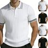 Men's Casual Short Sleeve Polo Shirt Lightweight Breathable Knit Fabric Classic Fit Summer Top for Everyday Wear