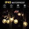 100/50/25ft Solar Led Light Outdoor G40 Plastic Bulb LED Garden Fairy Patio String Lights Wedding Party Decoration