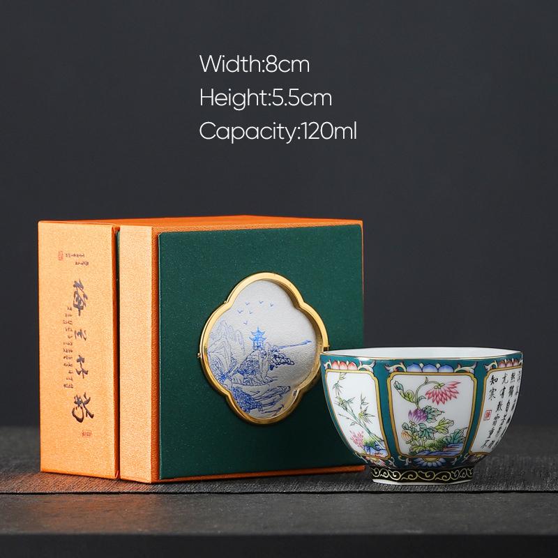 Creative Ceramic Tea Cup Gift Box Ceramic Kung Fu Tea Cup Ceramic Household Afternoon Tea Cup Coffee Mug  Espresso Cups  Cup