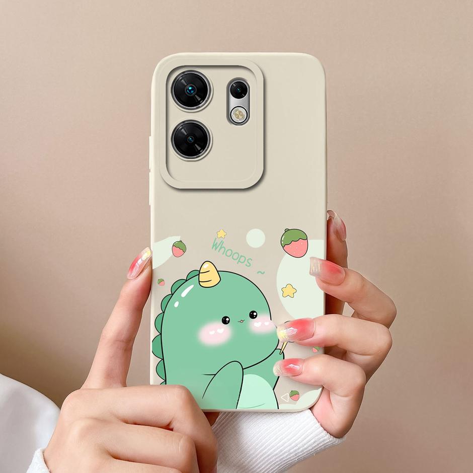 For Infinix Zero 30 4G 5G Case Cute Dinosaur Leopard Print Pattern Liquid Silicone Protective Back Cover For InfinixZero30 Funda
