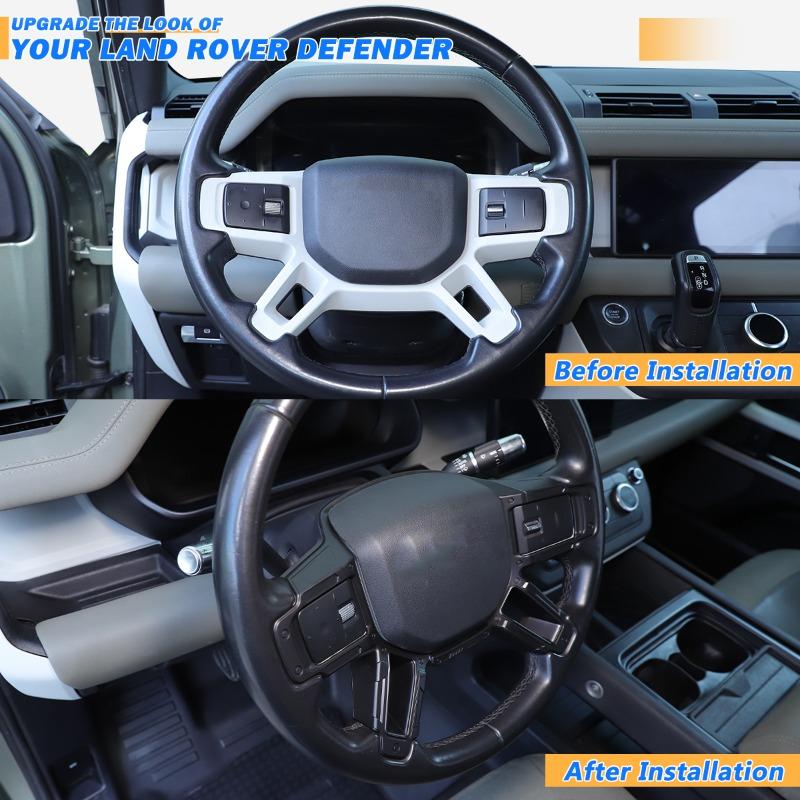 Car Steering Wheel Decoration Cover Trim Frame Sticker For Land Rover Defender 90 110 130 2020-2025 Interior Accessories