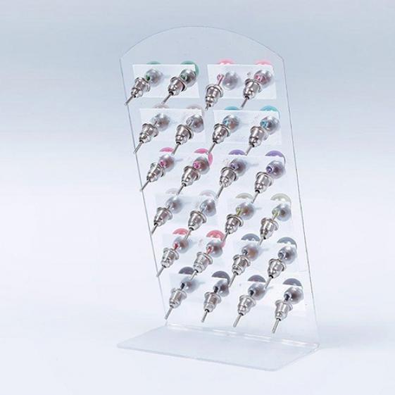 Women's 12 Pair Ear Stud Faux Pearl Round Ball Earrings Set Eardrop Multi-color