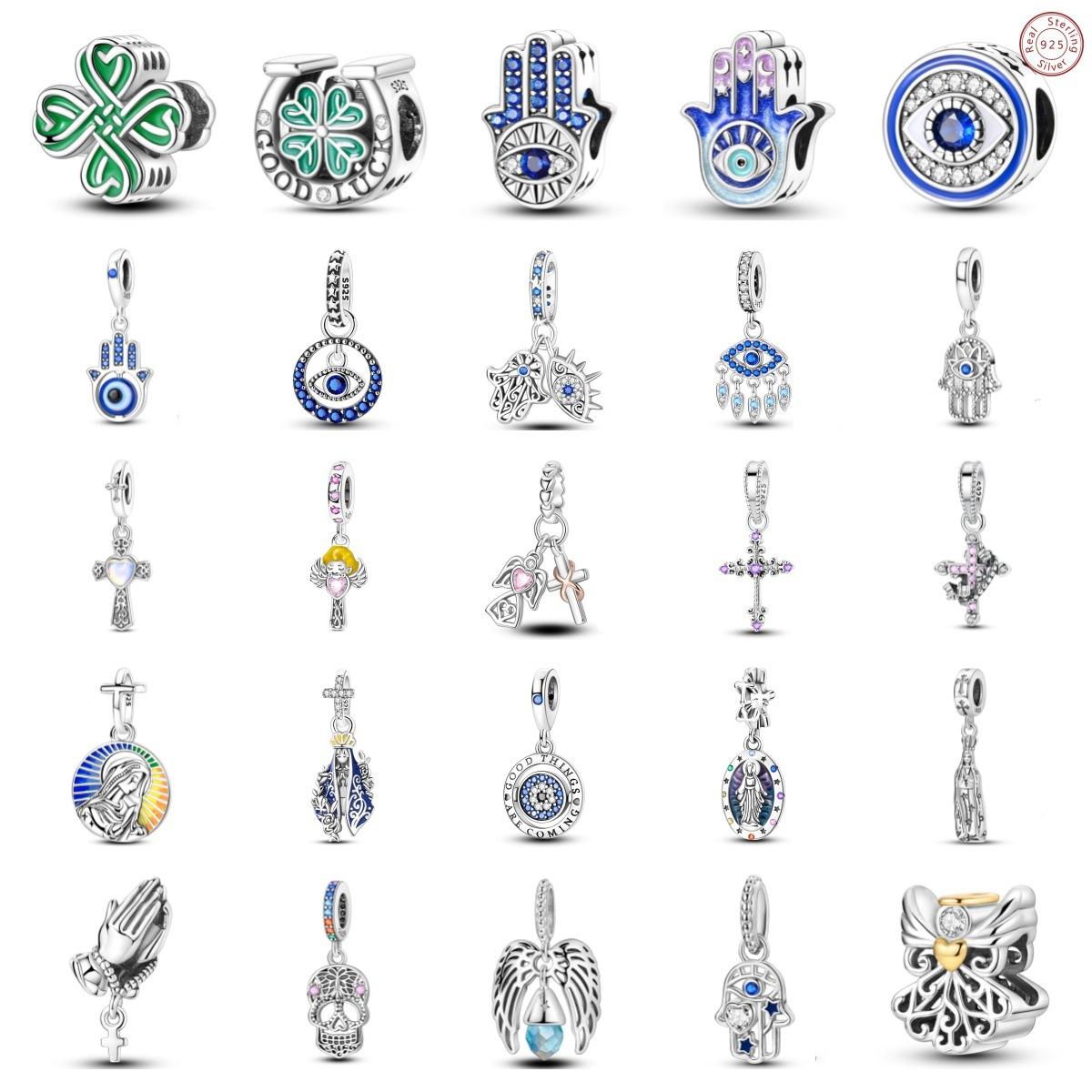 

Notre Dame Cross Sterling Silver 925 Charm Beads Charms DIY Jewelry Accessories Loose Beads Bracelet Necklace