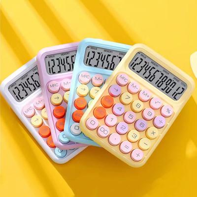 Calculator Typewriter-Inspired Round Button Large Screen Portable Easy To Use Calculator for Office School Home
