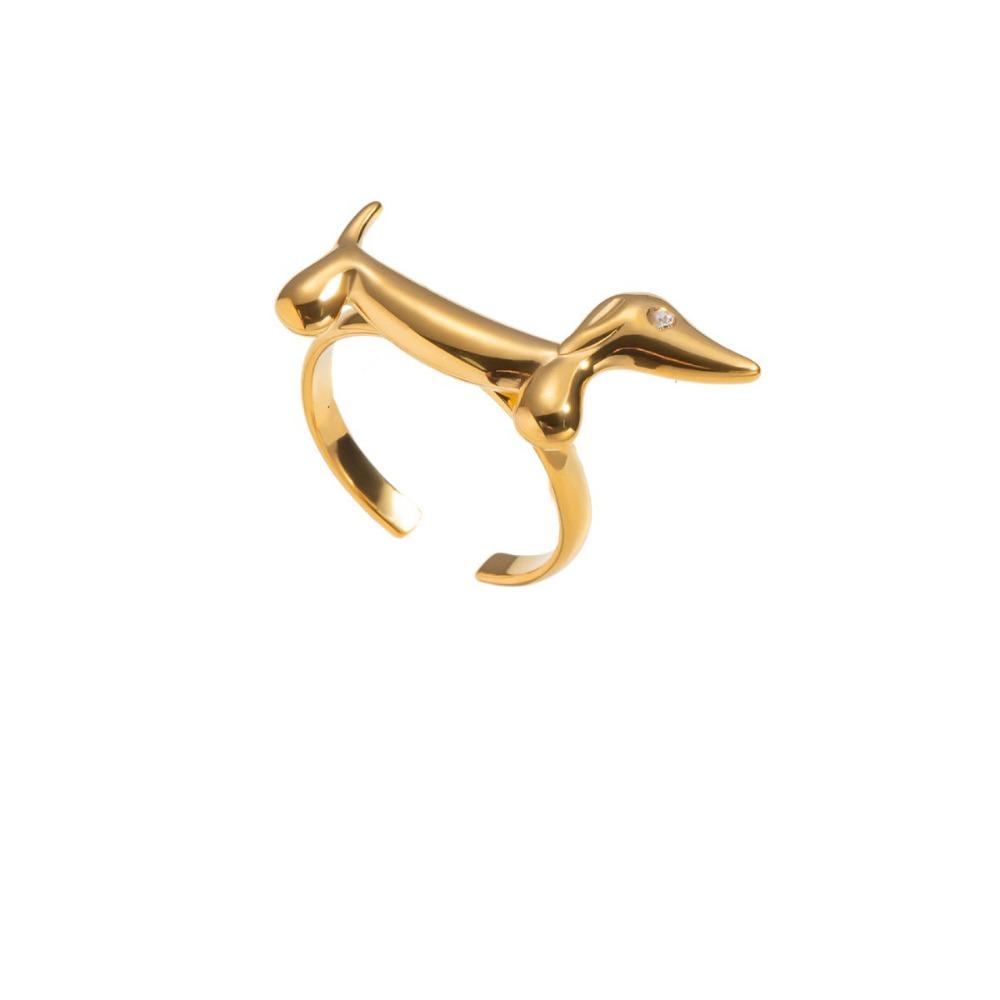 Lines Dog Ring Cartoon Women Jewelry Fashion Opening Ring Party