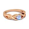 Moonstone Twisted Vine Band Ring - 925 Sterling Silver Rose Gold Vermeil