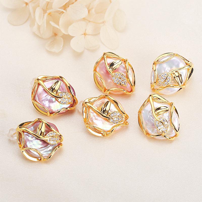 Wedding Natural Freshwater White Pearl Earrings 925 Silver Woman,Bridal Round Pearl Earrings Fine Jewelry Wife Mother Party Gift