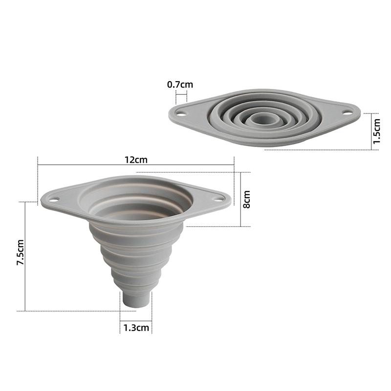 Foldable Portable Food Grade Silicone Telescopic Funnel With Drip-Proof Edge For Kitchen Water Bottle Filling