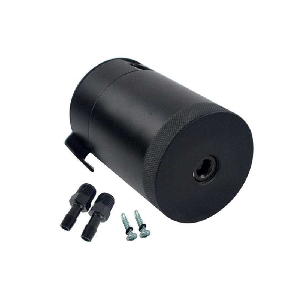 Baffled Oil Catch Can Tank 2-Port Universal 3/8" Npt Inlet Outlet