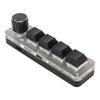 USB Mini 4-Tasten-Tastatur mit Drehknopf Blauer Schalter RGB-Hintergrundbeleuchtung Dual-Modus-Verbindung DIY Programmierbar