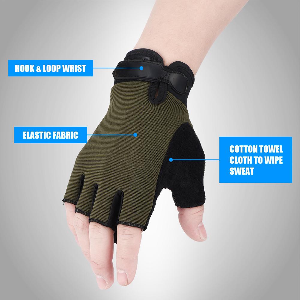 1 Pair Breathable Anti slip Half Finger Gloves for Outdoor Cycling Climbing Sports(Black)