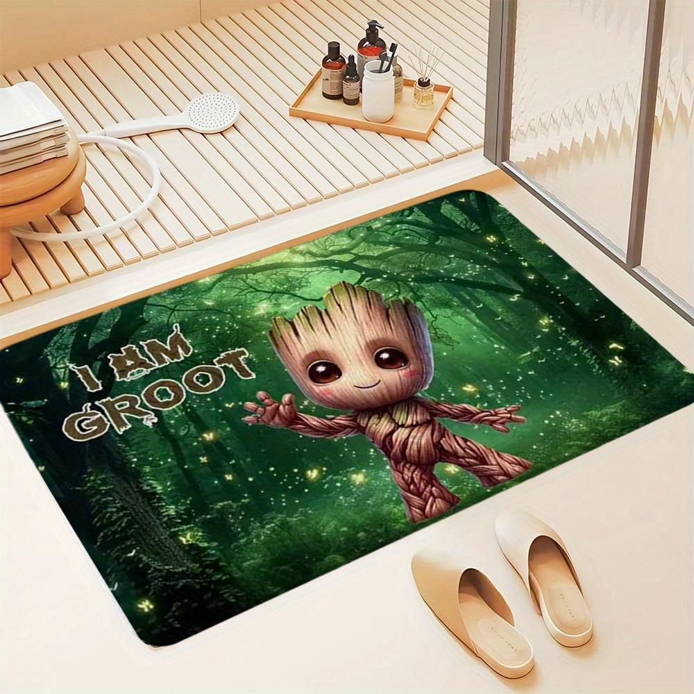 Marvel Groot Soft Plush Door Mat - Quick-Dry, Durable, High-Elasticity, Easy-Clean, Non-Fading, Ideal for Living Room, Bedroom